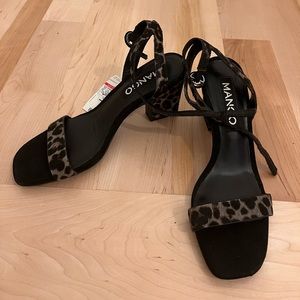 NWT Mango leather heels